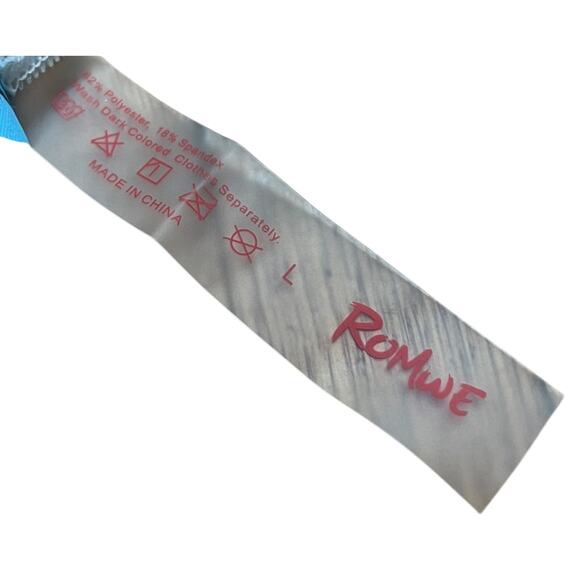 Brand New Romwe Blue Cheetah Print Bikini Set Swim Top and Bottom Size L - Picture 7 of 7